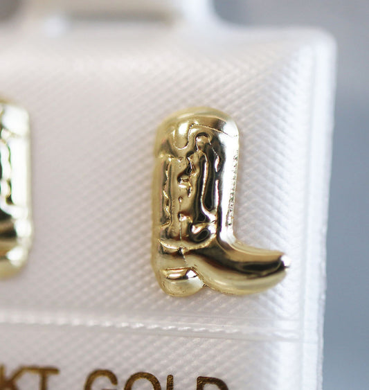 Broquel Oro 10k Botas Vaqueras