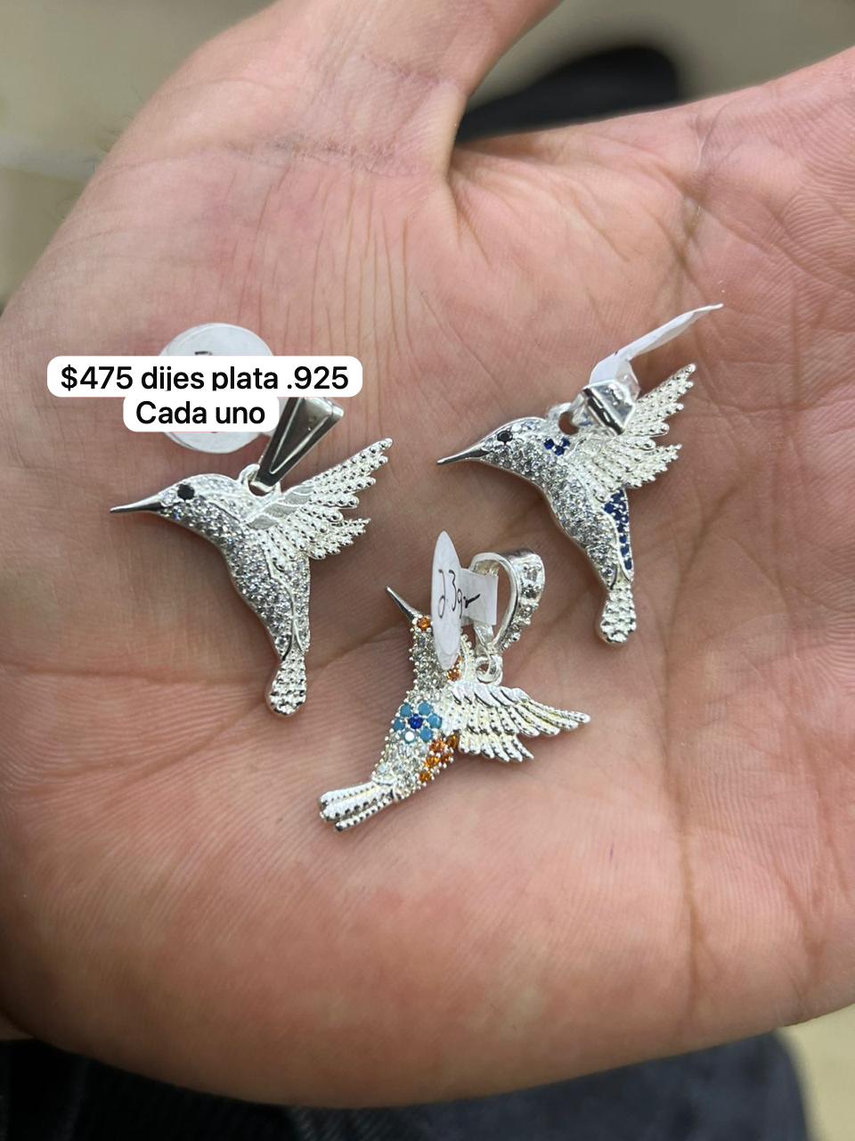 Dijes de Colibrí en Plata .925 (cada uno)