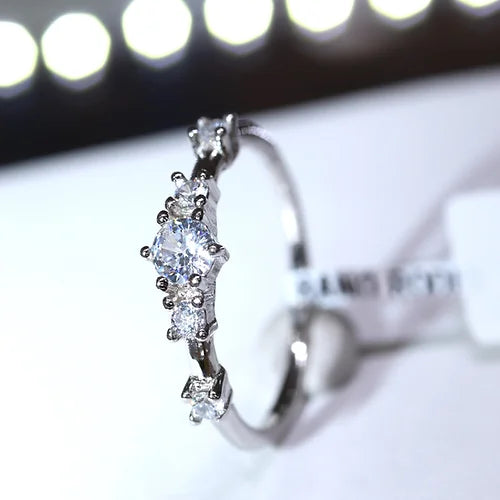 Anillo delgado 5 Czs Plata925 baño Rodio