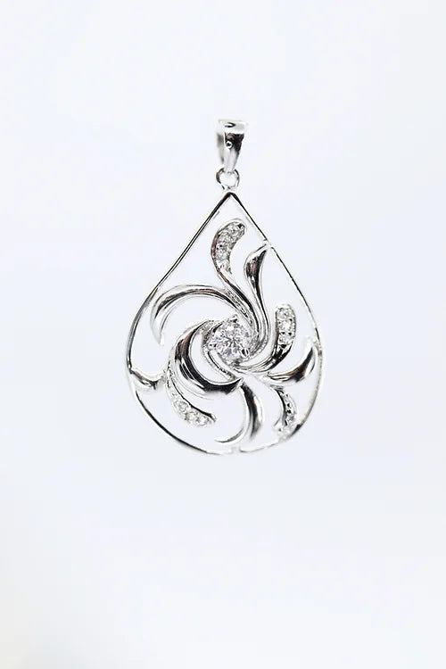 Dije Gota - Plata .925 con Baño de Rodio y Zirconias