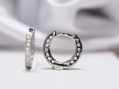 Arracada Plata 925 baño Rodio