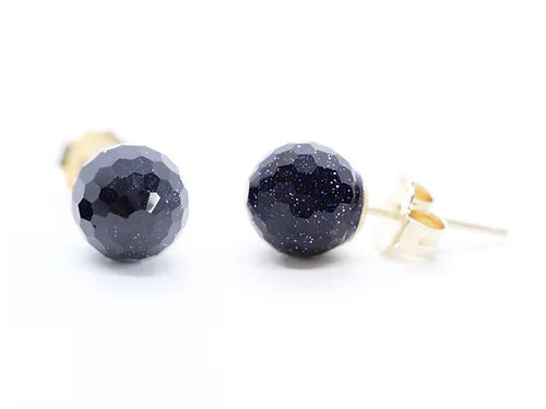 Aretes Constelación Circular - Plata .925 Baño Oro y Piedra Venturina