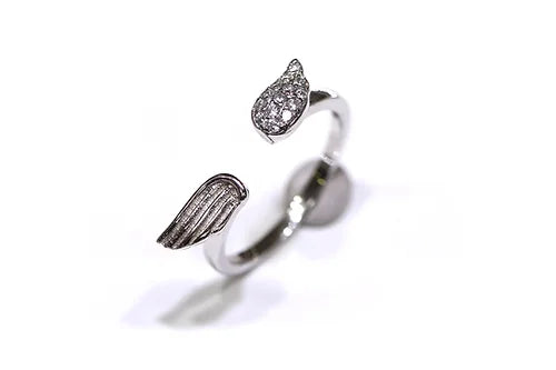 Anillo Alas Plata 925 Baño Rodio