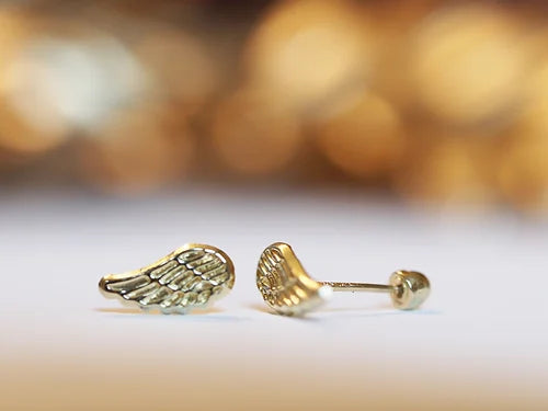 Broquel Oro 10k Alas de ángel