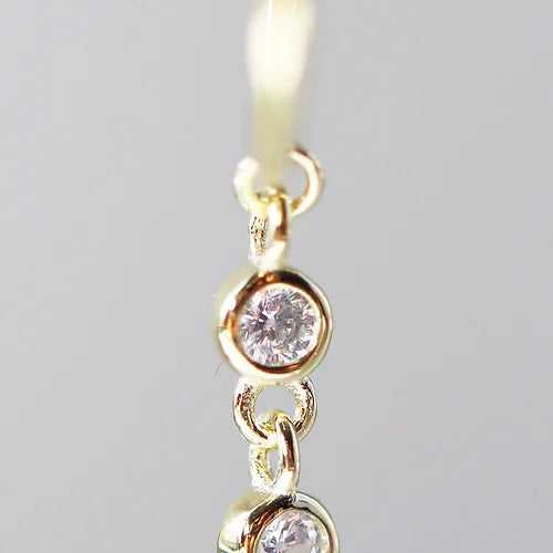 Aretes largos 3 Zirconias Plata .925 Baño Rodio