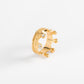 Anillo tipo corona con baño de oro y cristales