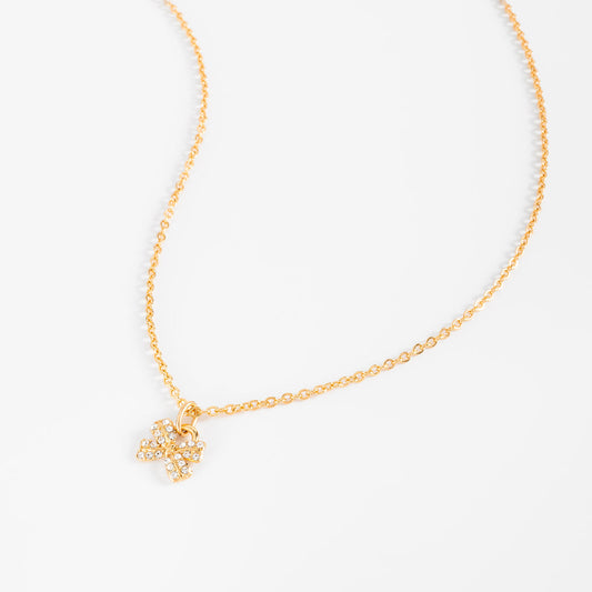 Collar con dije de moño y cristales