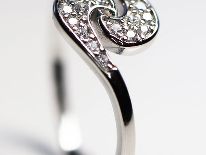 Anillo Tu y Yo Cz AAA Plata .925 baño Rodio