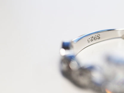 Anillo Princesa Plata .925 baño Rodio