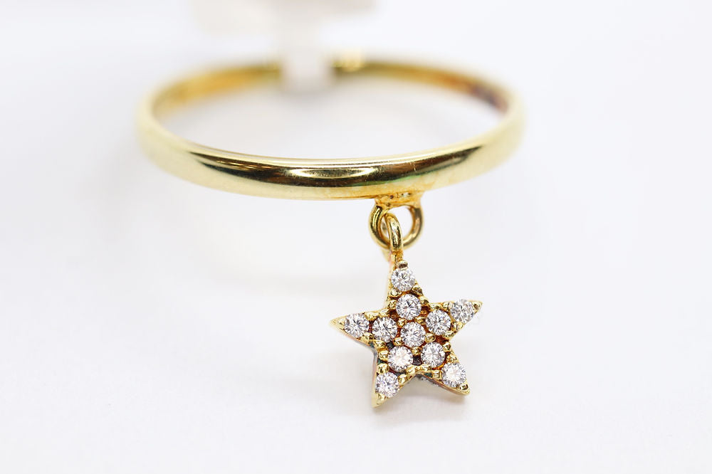 Anillo Estrella Plata .925 con Baño de Oro