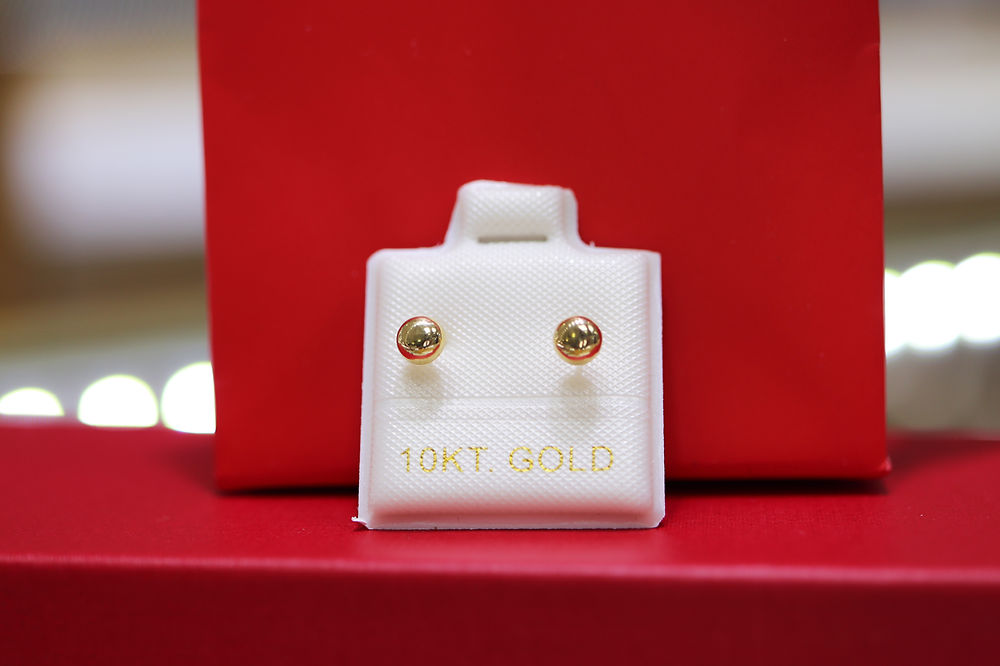 Broquel Oro 10K Luneta Lisa 4mm