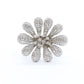 Anillo Flor Plata .925 Baño Rodio y Zirconias