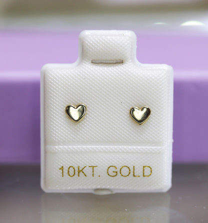 Broquel oro 10k Corazon Mini