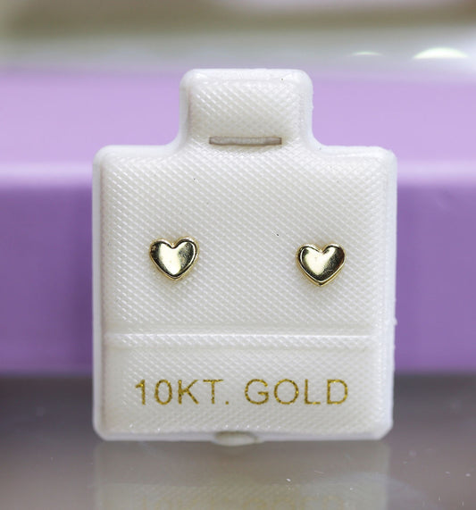 Broquel oro 10k Corazon Mini