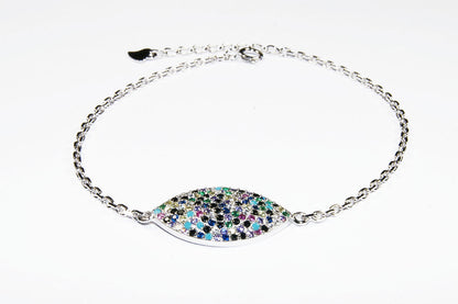 Pulsera mandala micropave Plata .925 Baño en Rodio