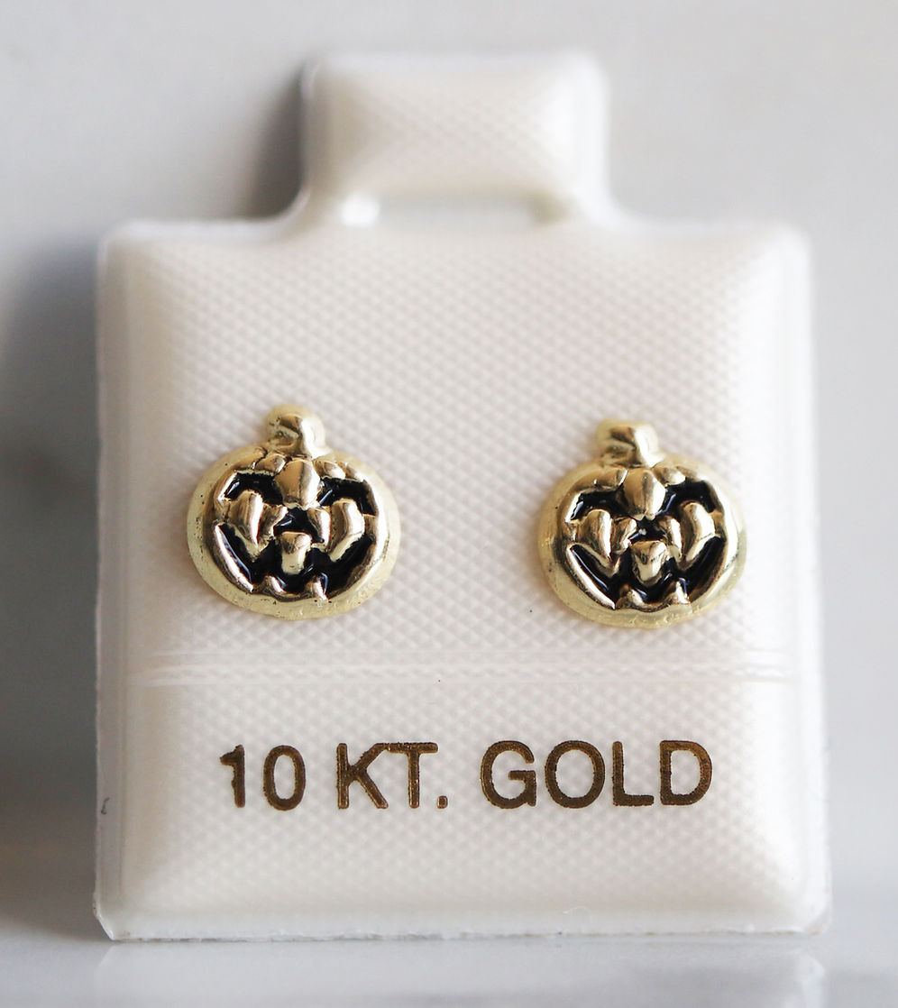 Broquel Oro 10K Calabacita Halloween