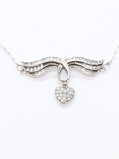 Pulsera Corazón Plata .925 Baño de Rodio y Zirconias