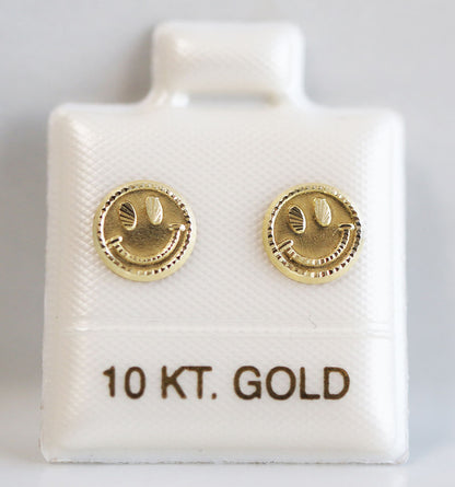 Broquel Oro 10k Carita sonriente