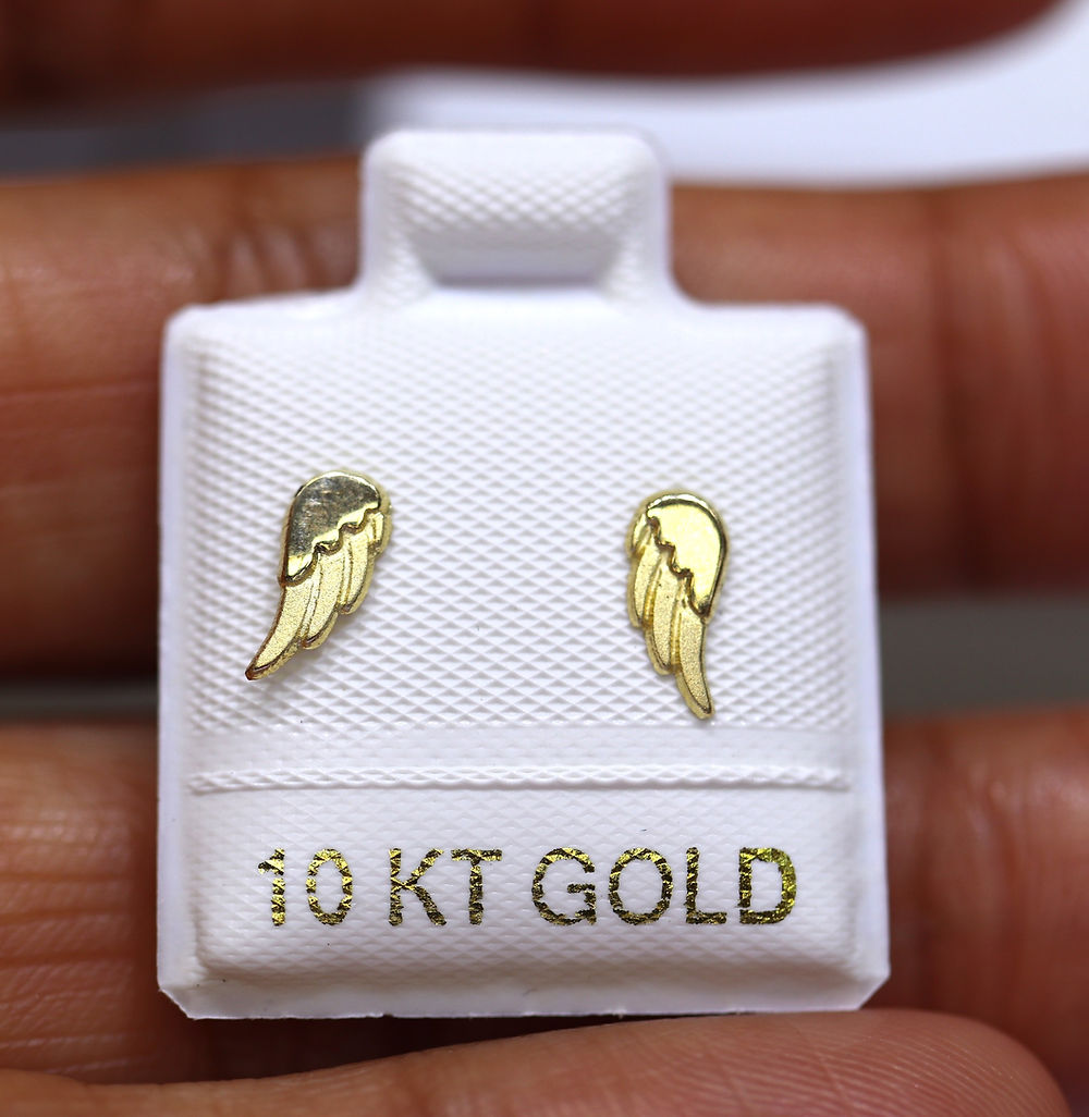 Broquel Oro 10k Alitas de Angel