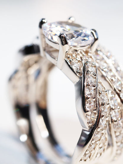 Anillo alianza Doble trenzado Plata .925 baño rodio