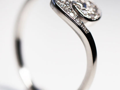 Anillo Tu y Yo Cz AAA Plata .925 baño Rodio