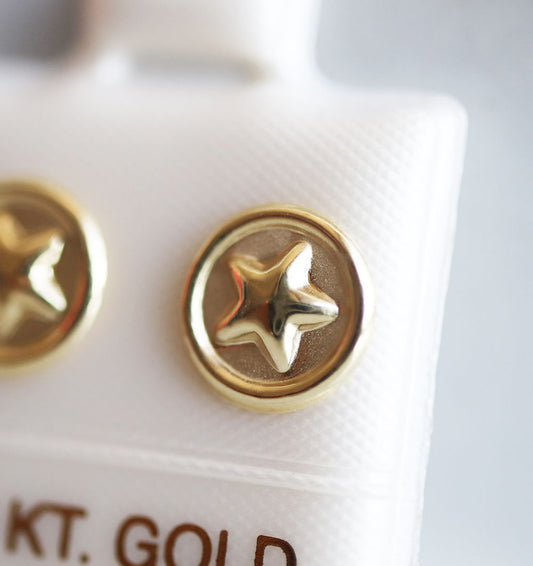 Broquel Oro 10K estrella redondo