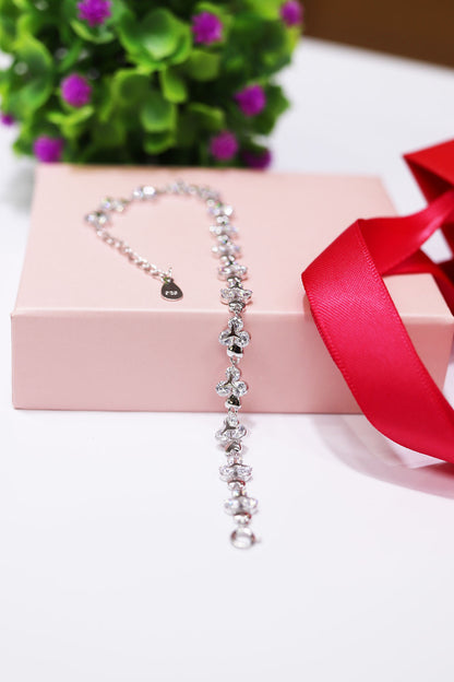 Pulsera de importación Plata 925 con baño de rodio 45Czs