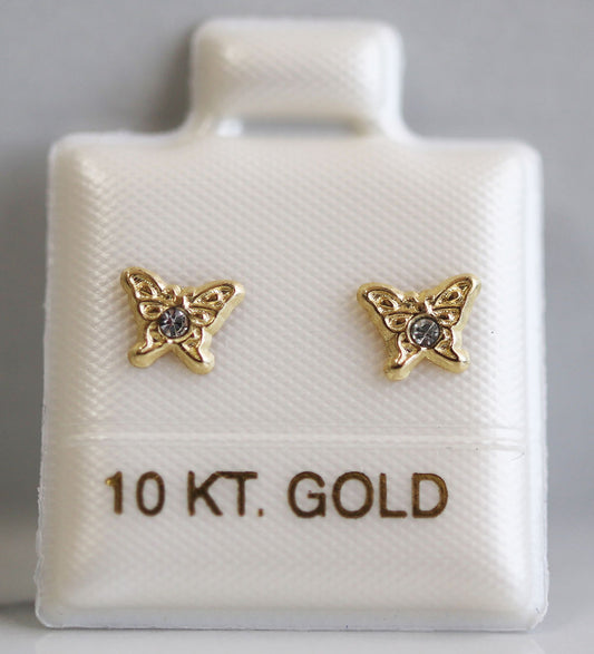 Broquel Oro 10k Mariposita Monarca