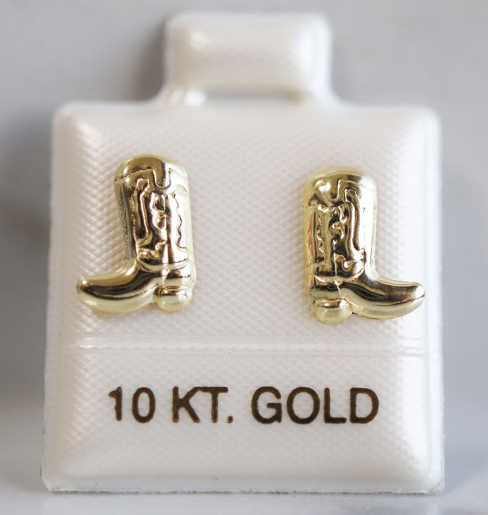 Broquel Oro 10k Botas Vaqueras