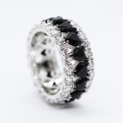 Anillo Plata .925 con Baño de Rodio y Zirconias