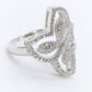 Anillo Flor Plata .925 Baño Rodio y Zirconias