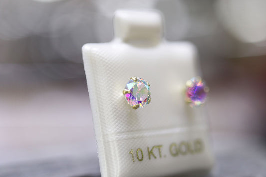 Broquel oro 10K Recto 5mm Tornasol