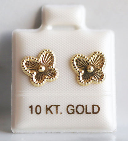 Broquel Oro 10k Mariposa diamantada