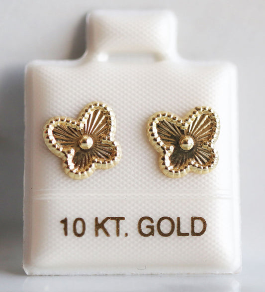 Broquel Oro 10k Mariposa diamantada