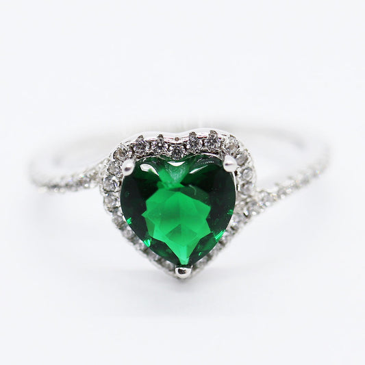 Anillo Corazón Plata .925 con Baño de Rodio