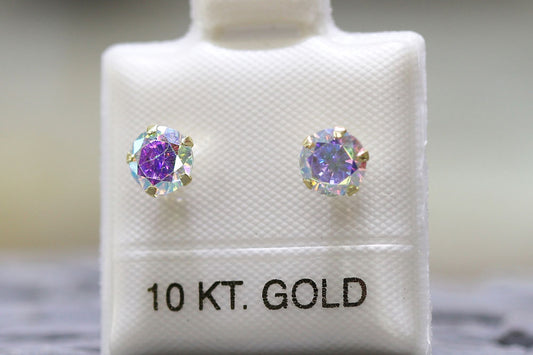 Broquel oro 10K Recto 5mm Tornasol