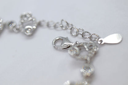 Pulsera Círculo - Plata .925 con Baño en Rodio y Zirconias