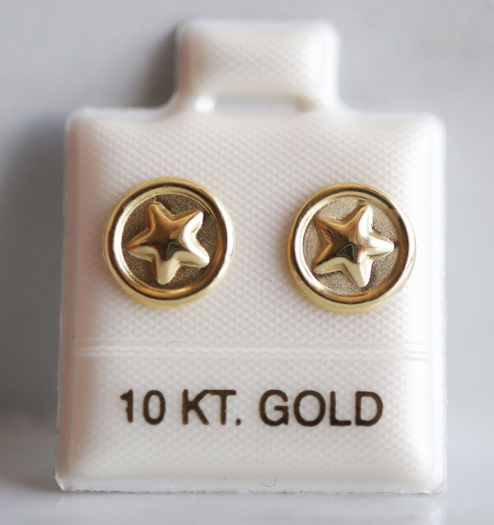 Broquel Oro 10K estrella redondo