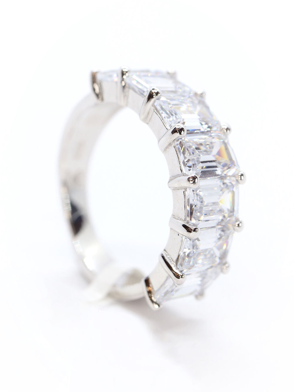 Anillo Plata .925 Baño de Rodio y Zirconias
