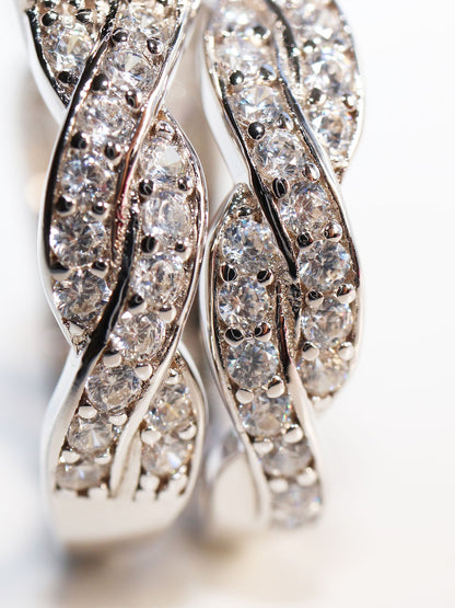 Anillo alianza Doble trenzado Plata .925 baño rodio