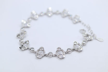 Pulsera Círculo - Plata .925 con Baño en Rodio y Zirconias