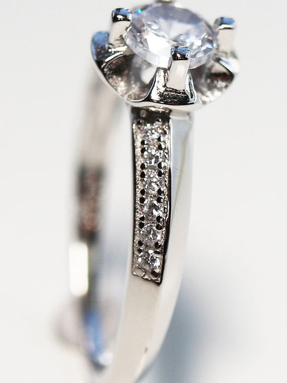 Anillo Solitario Paris Cz AAA Plata .925 baño Rodio