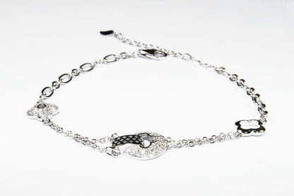 Pulsera Plata .925 con Baño en Rodio y Zirconias