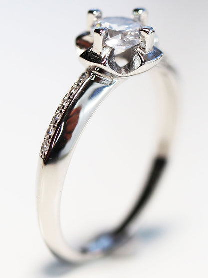 Anillo Solitario Paris Cz AAA Plata .925 baño Rodio