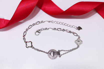 Pulsera Plata .925 con Baño en Rodio y Zirconias