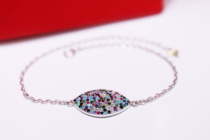 Pulsera mandala micropave Plata .925 Baño en Rodio