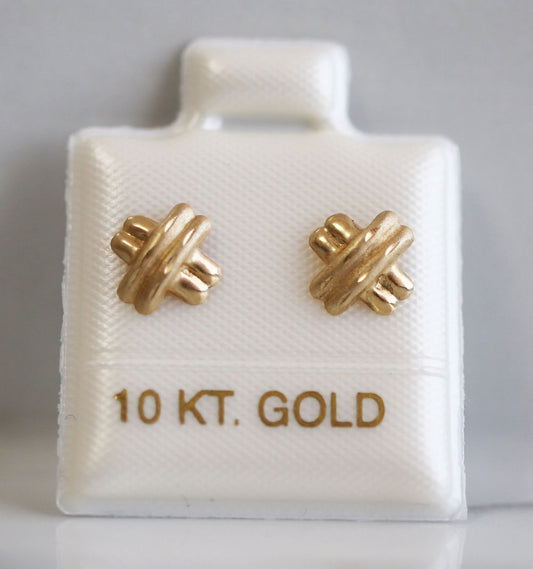 Broquel Oro 10K doble cruz