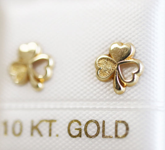 Trebol corazon resaque mate y lustrado 10k