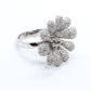 Anillo Flor Plata .925 Baño Rodio y Zirconias