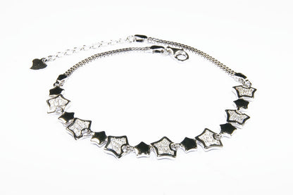 Pulsera Estrellas Plata .925 Baño en Rodio y Zirconias